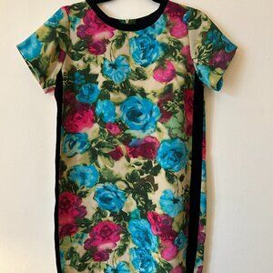 Sandro Floral Shift Dress | Size 2 | Short Sleeve | Like New